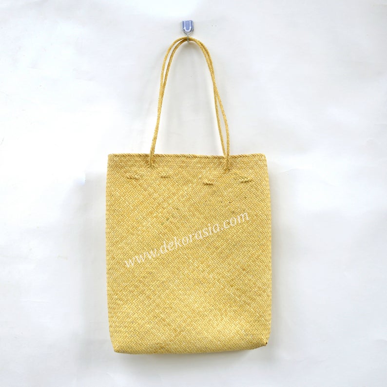 Women Natural Woven Bag Medium Hand Bag - Natural Plain Color | Woven Bag | Free Shipping